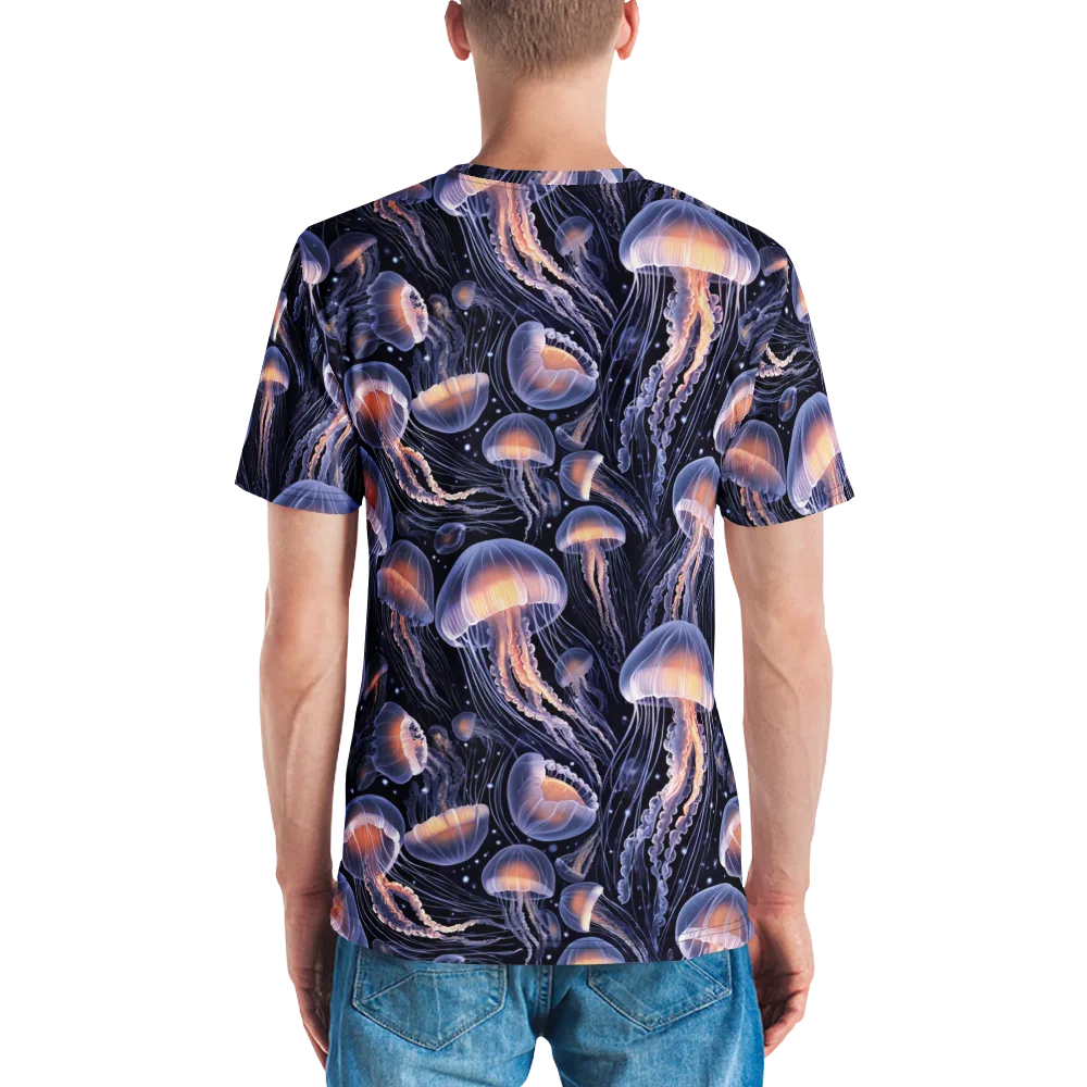 Bioluminescent Ballet on Men's Crew Neck T-Shirt — Back
