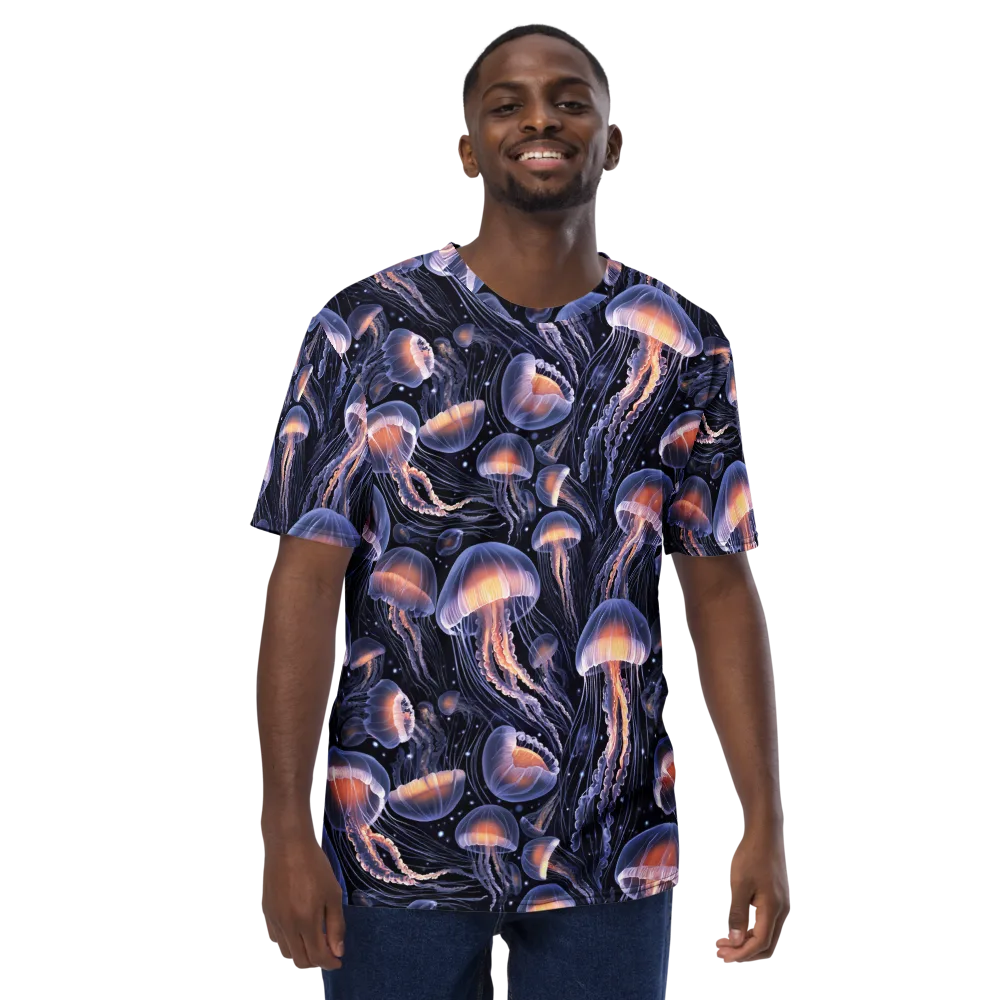 Bioluminescent Ballet on Men's Crew Neck T-Shirt — Front