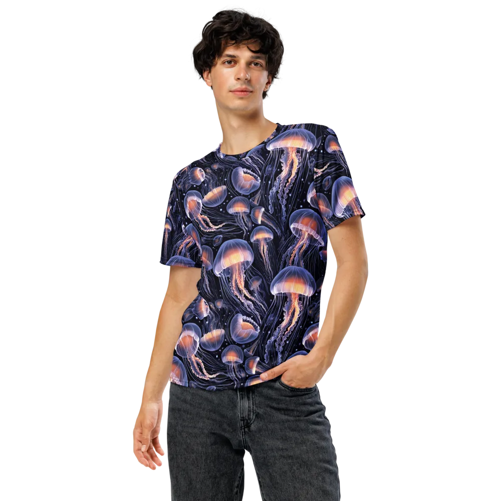 Bioluminescent Ballet on Men's Crew Neck T-Shirt — Front
