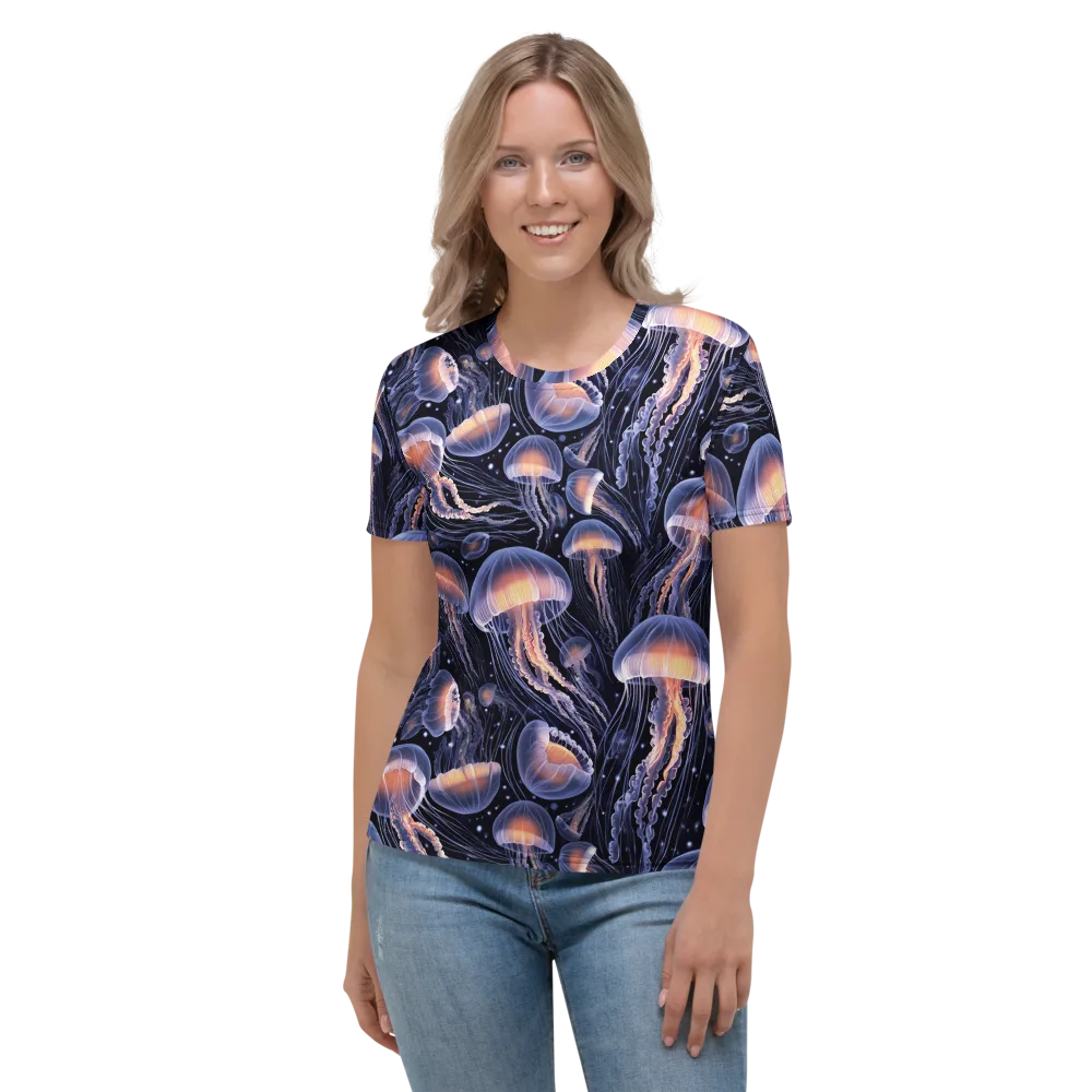 Bioluminescent Ballet on Women's Crew Neck T-Shirt — Front