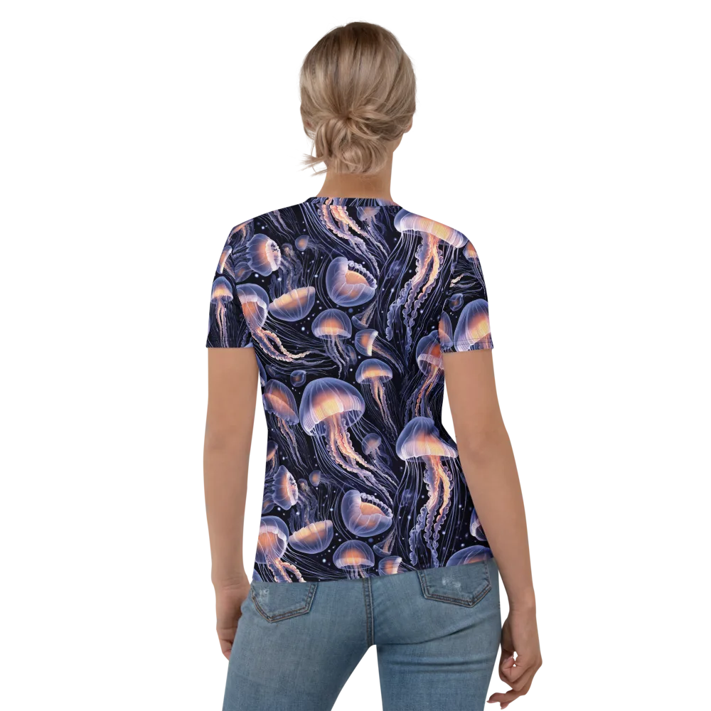 Bioluminescent Ballet on Women's Crew Neck T-Shirt — Back