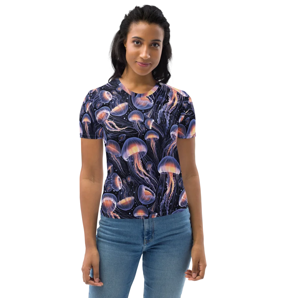 Bioluminescent Ballet on Women's Crew Neck T-Shirt — Front