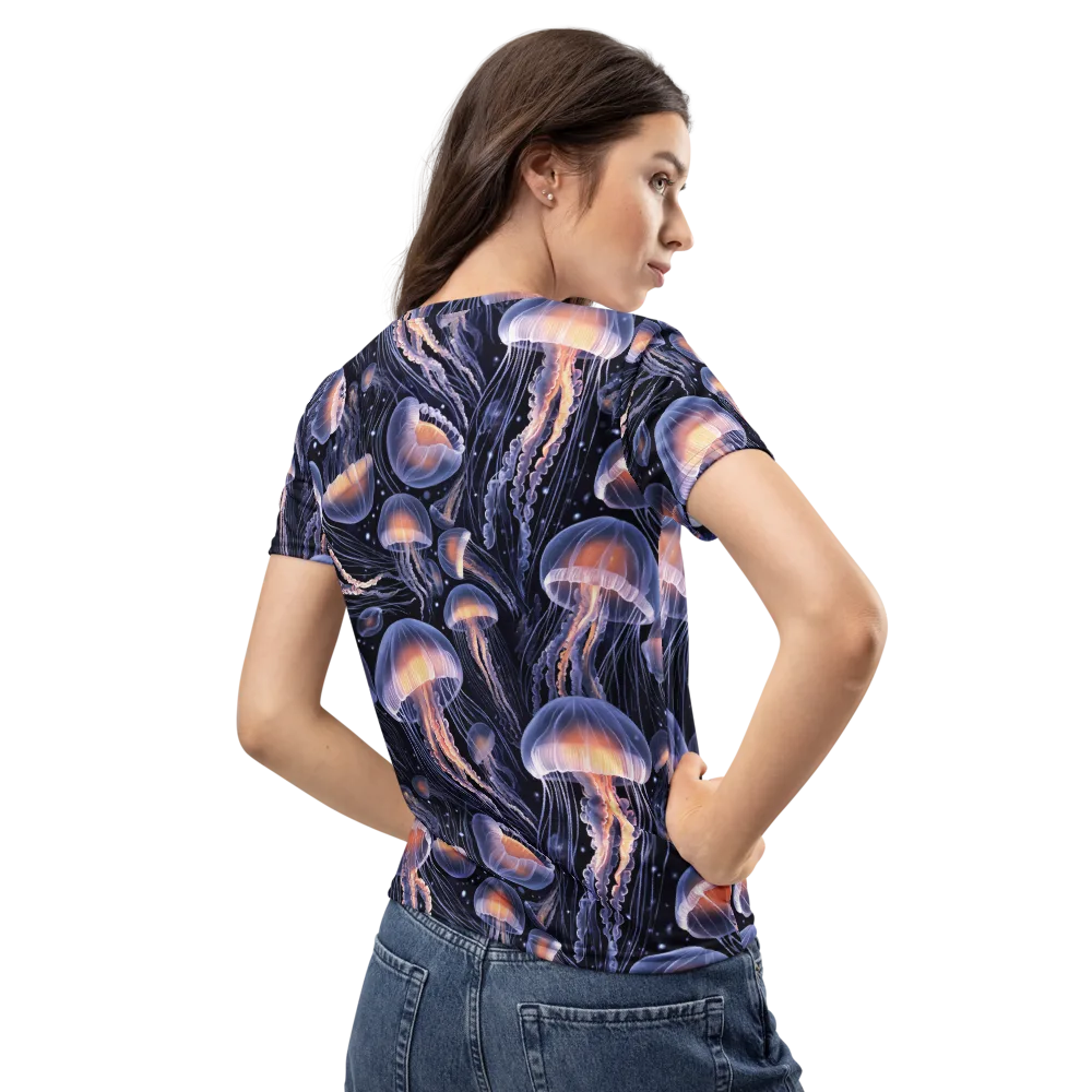 Bioluminescent Ballet on Women's Crew Neck T-Shirt — Back