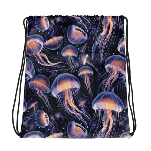 Bioluminescent Ballet on a Drawstring Bag