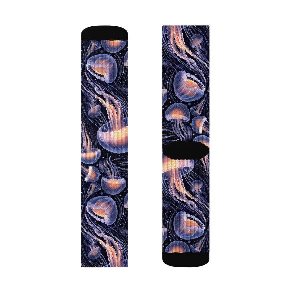 Bioluminescent Ballet on Socks — Left Sock