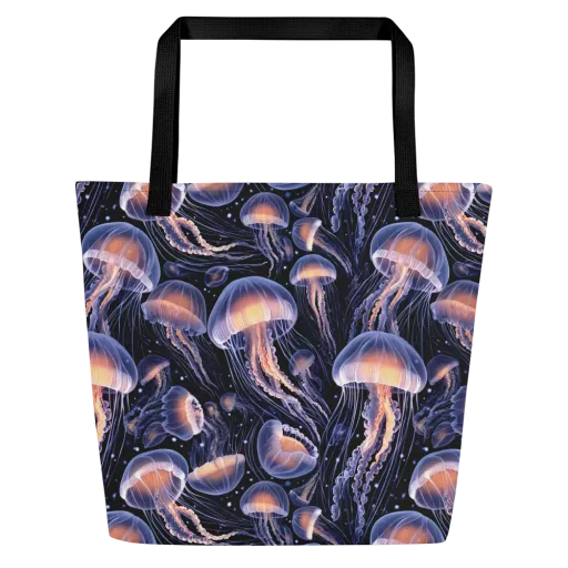 Bioluminescent Ballet on a Large Tote Bag W/ Pocket