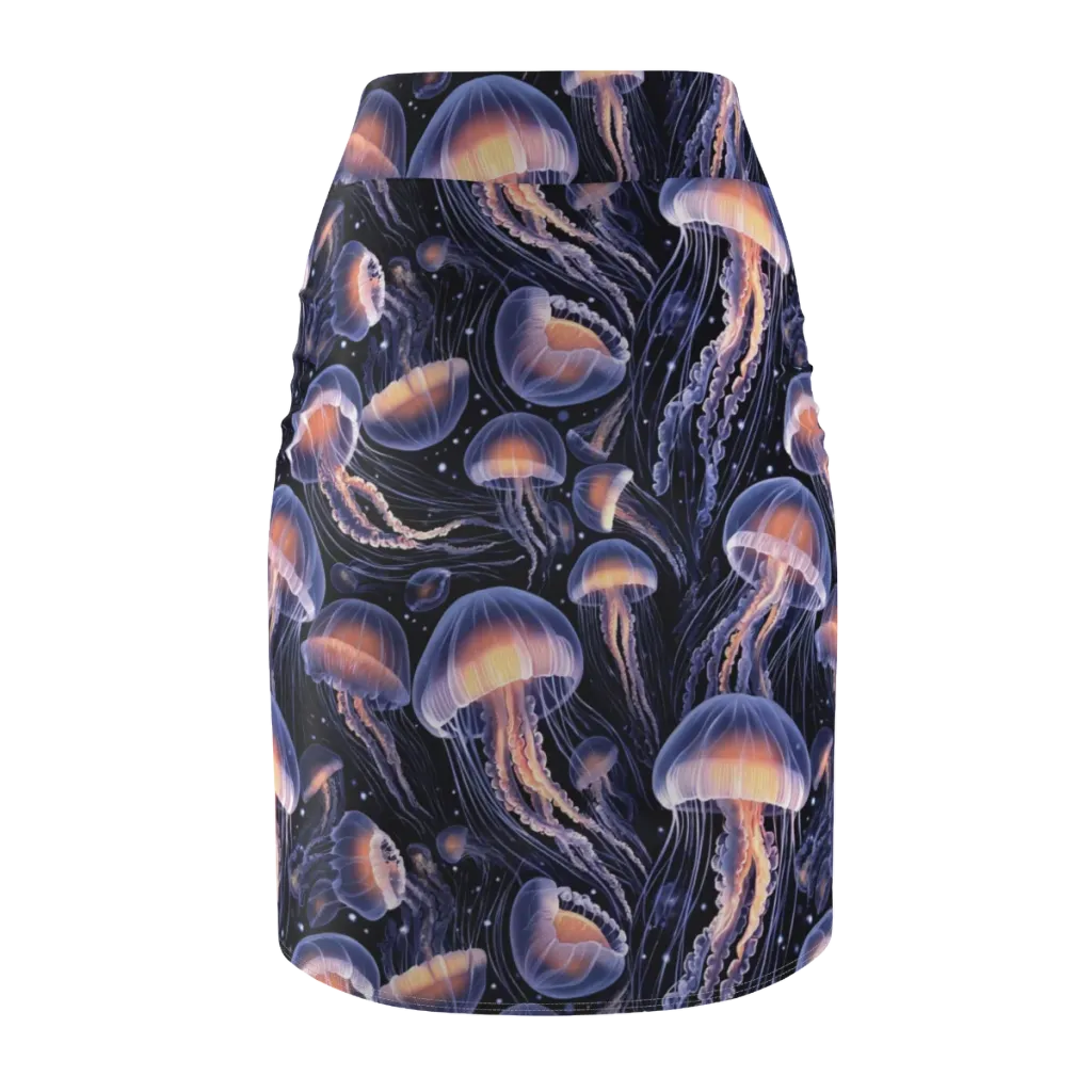 Bioluminescent Ballet on Pencil Skirt — Back