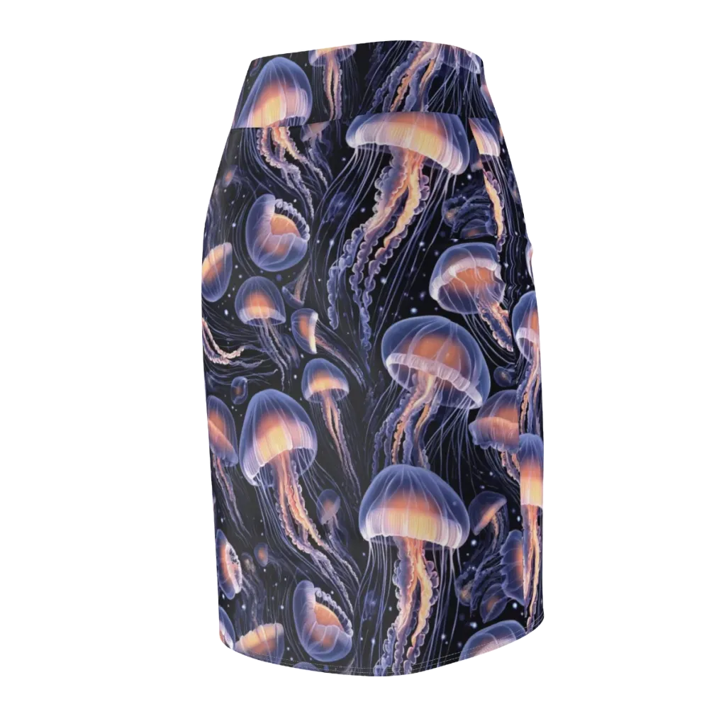 Bioluminescent Ballet on Pencil Skirt — Back Side