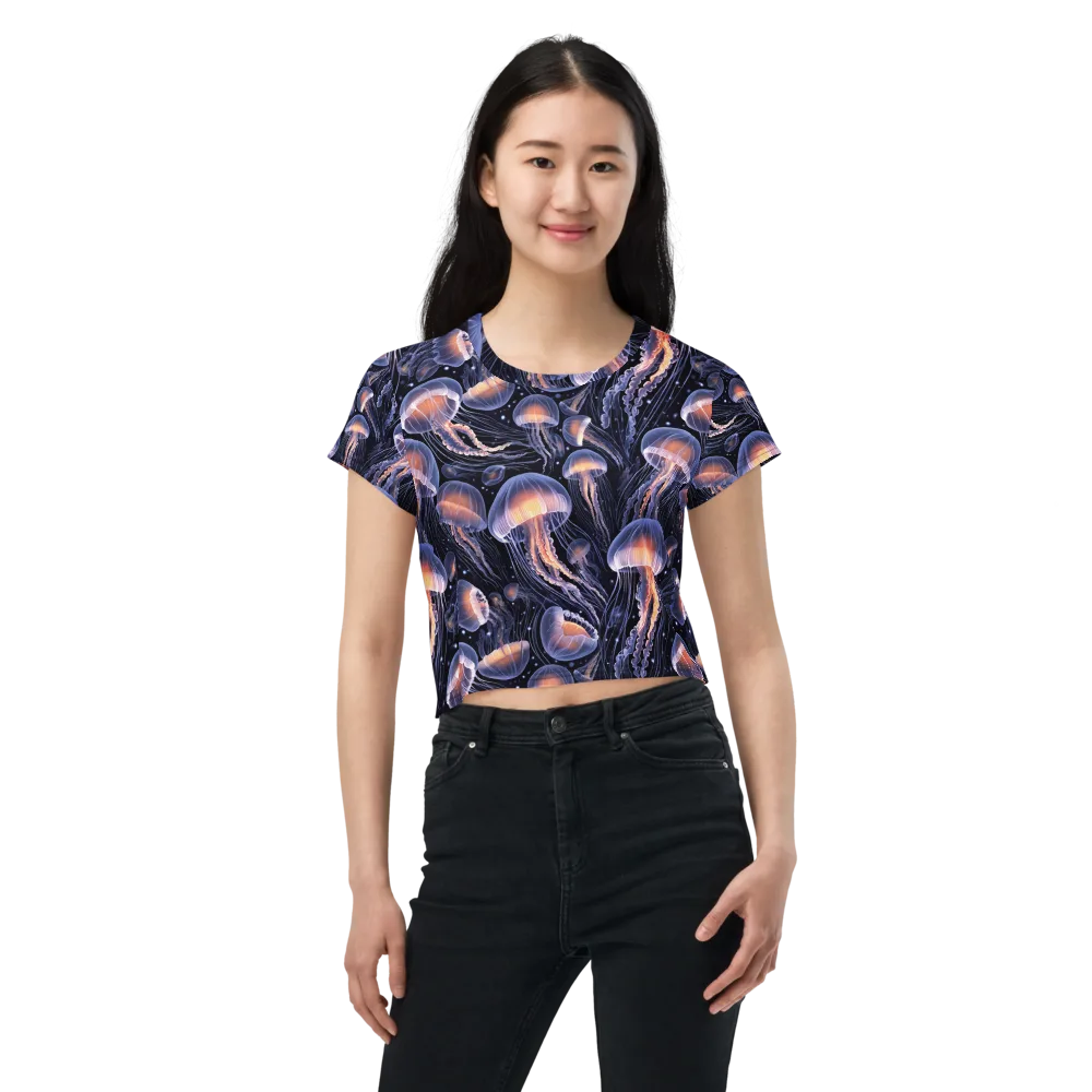 Bioluminescent Ballet on Crop Tee — Front