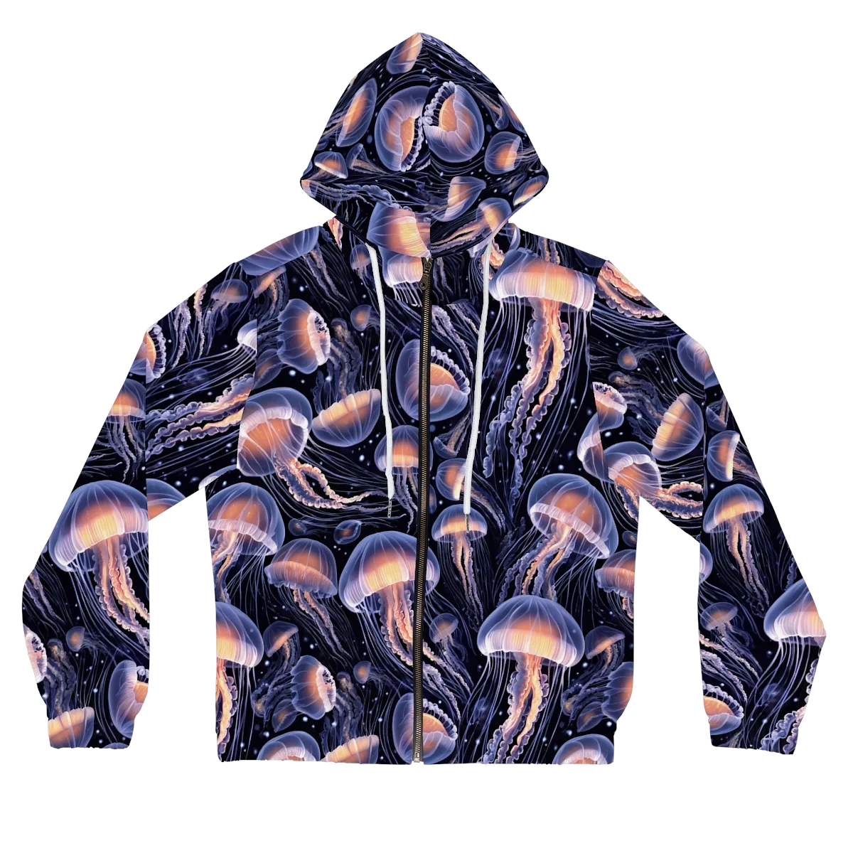 Bioluminescent Ballet on Women's Full-Zip Hoodie — Front