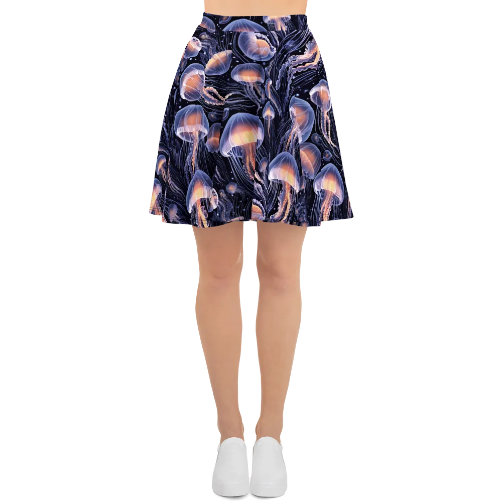 Bioluminescent Ballet on Skater Skirt — Front