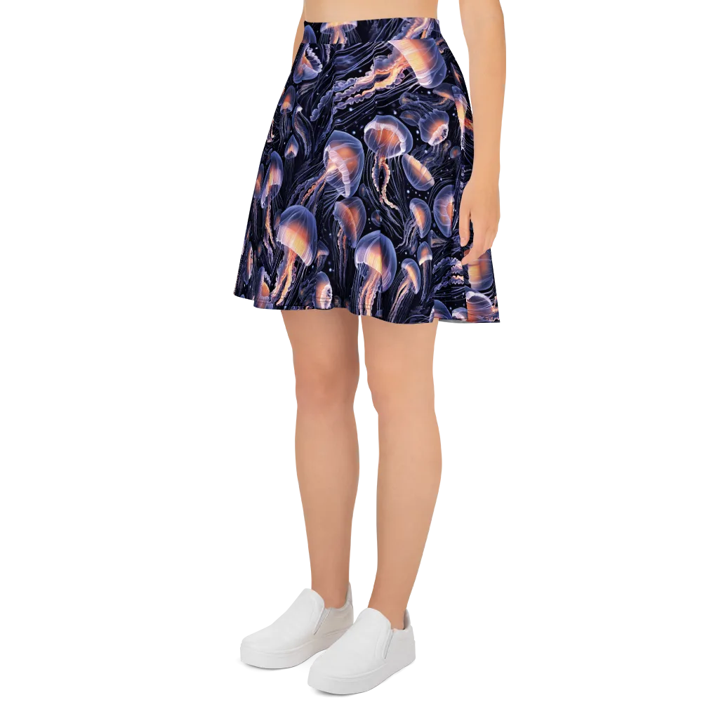 Bioluminescent Ballet on Skater Skirt — Left