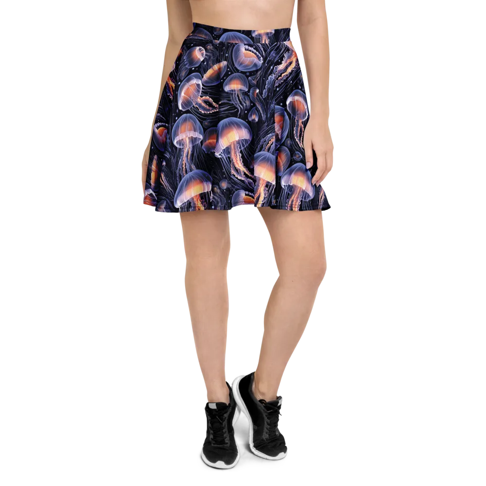 Bioluminescent Ballet on Skater Skirt — Front