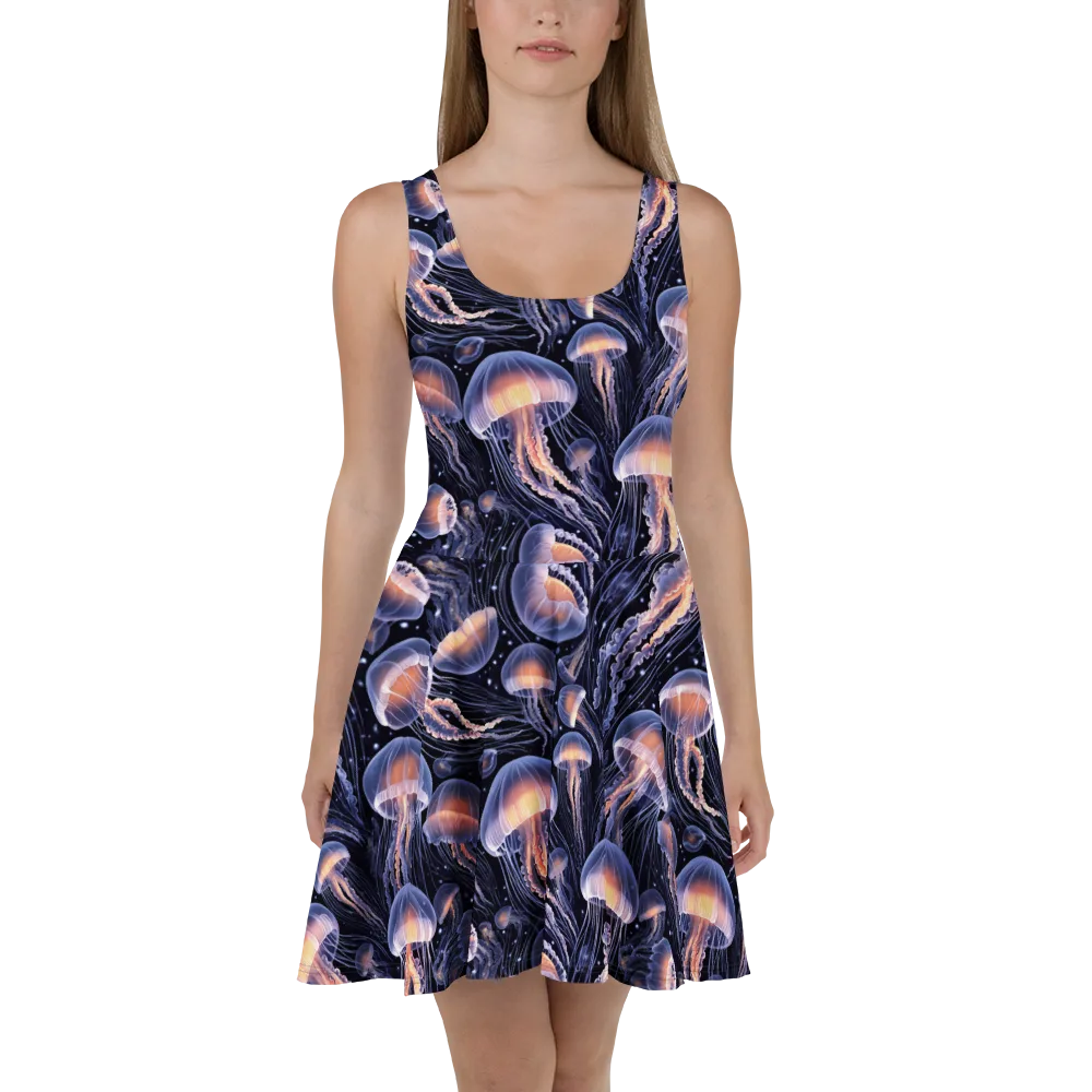 Bioluminescent Ballet on Skater Dress — Front