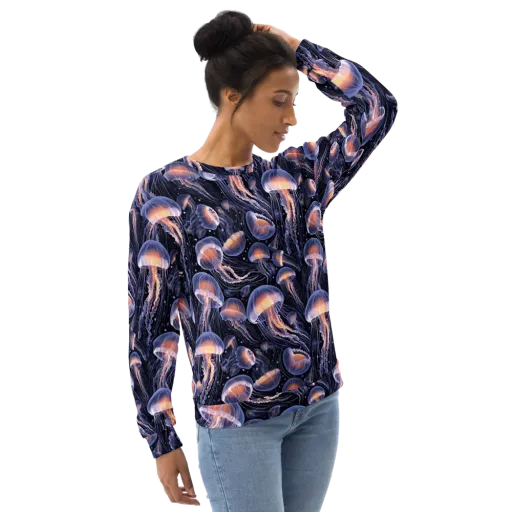 Bioluminescent Ballet on a Sweatshirt