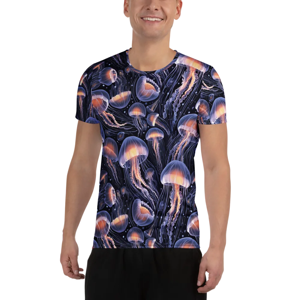 Bioluminescent Ballet on Men's Athletic T-Shirt — Front