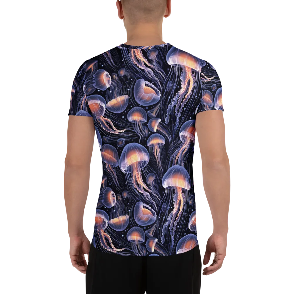 Bioluminescent Ballet on Men's Athletic T-Shirt — Back