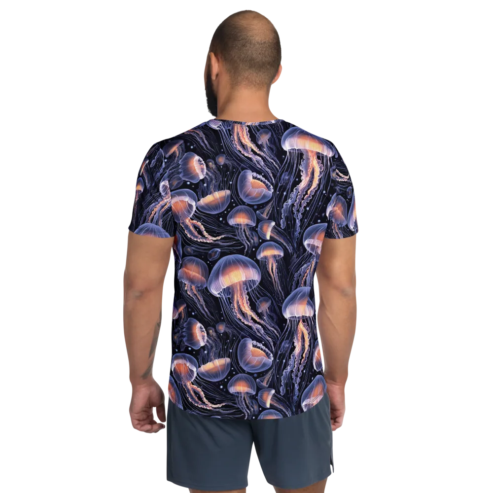 Bioluminescent Ballet on Men's Athletic T-Shirt — Back