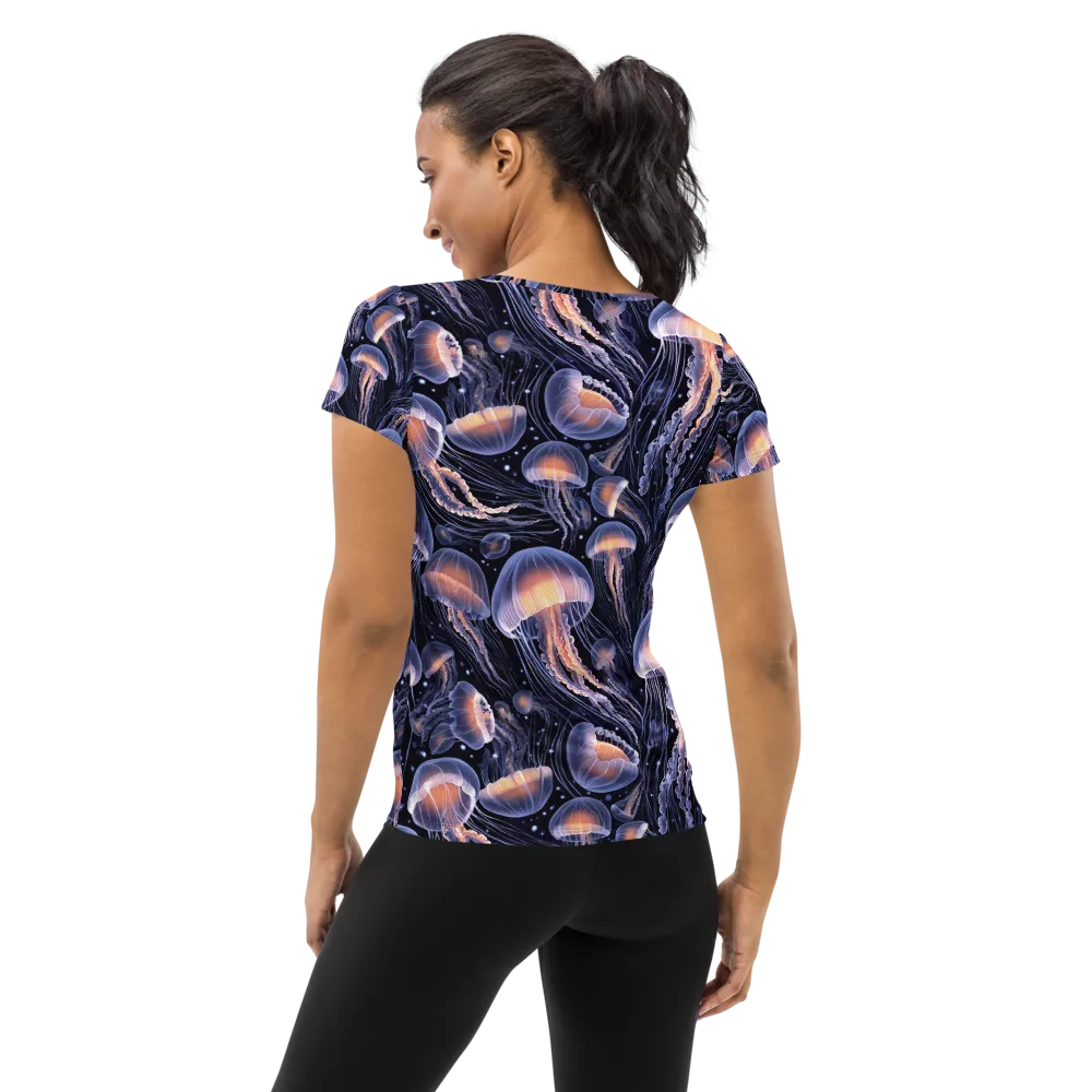 Bioluminescent Ballet on Women's Athletic T-Shirt — Back