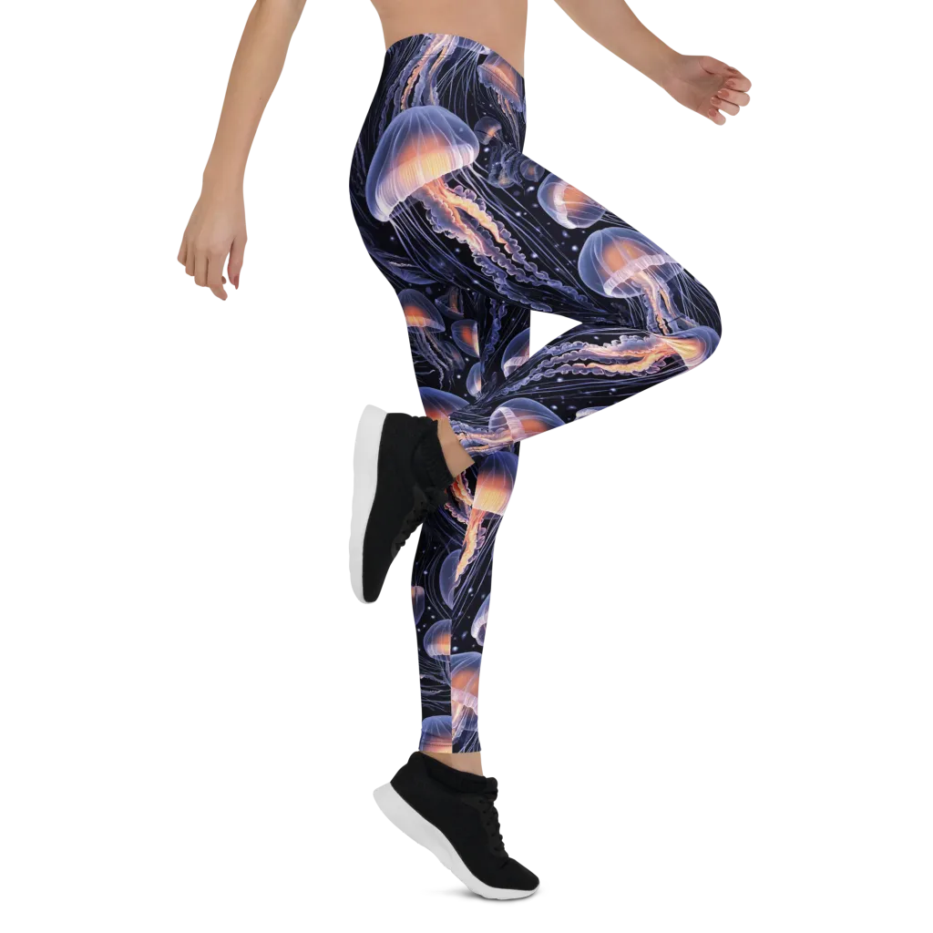 Bioluminescent Ballet on Leggings — Right