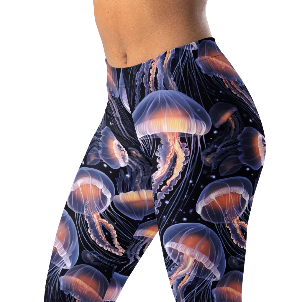 Bioluminescent Ballet on Leggings — Left Front