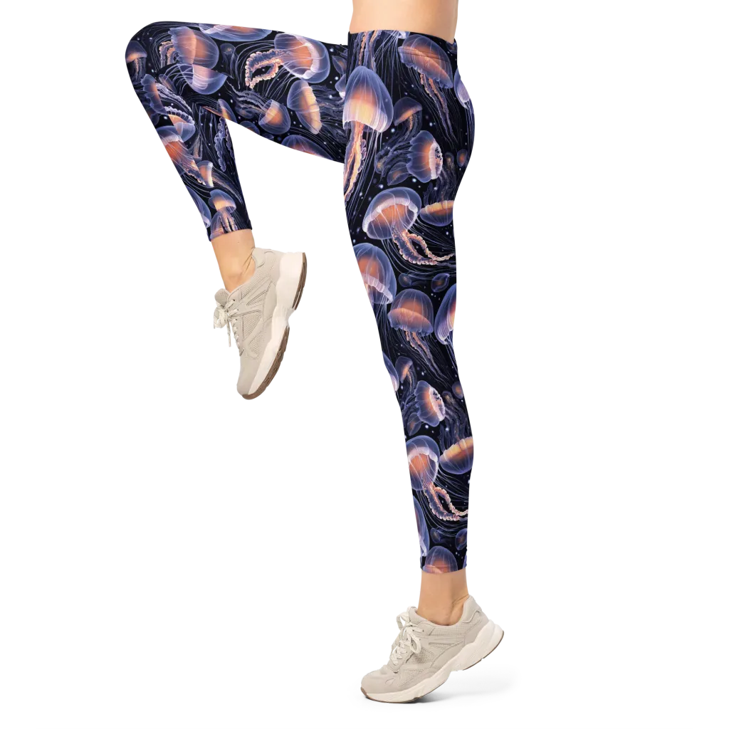 Bioluminescent Ballet on Leggings — Left