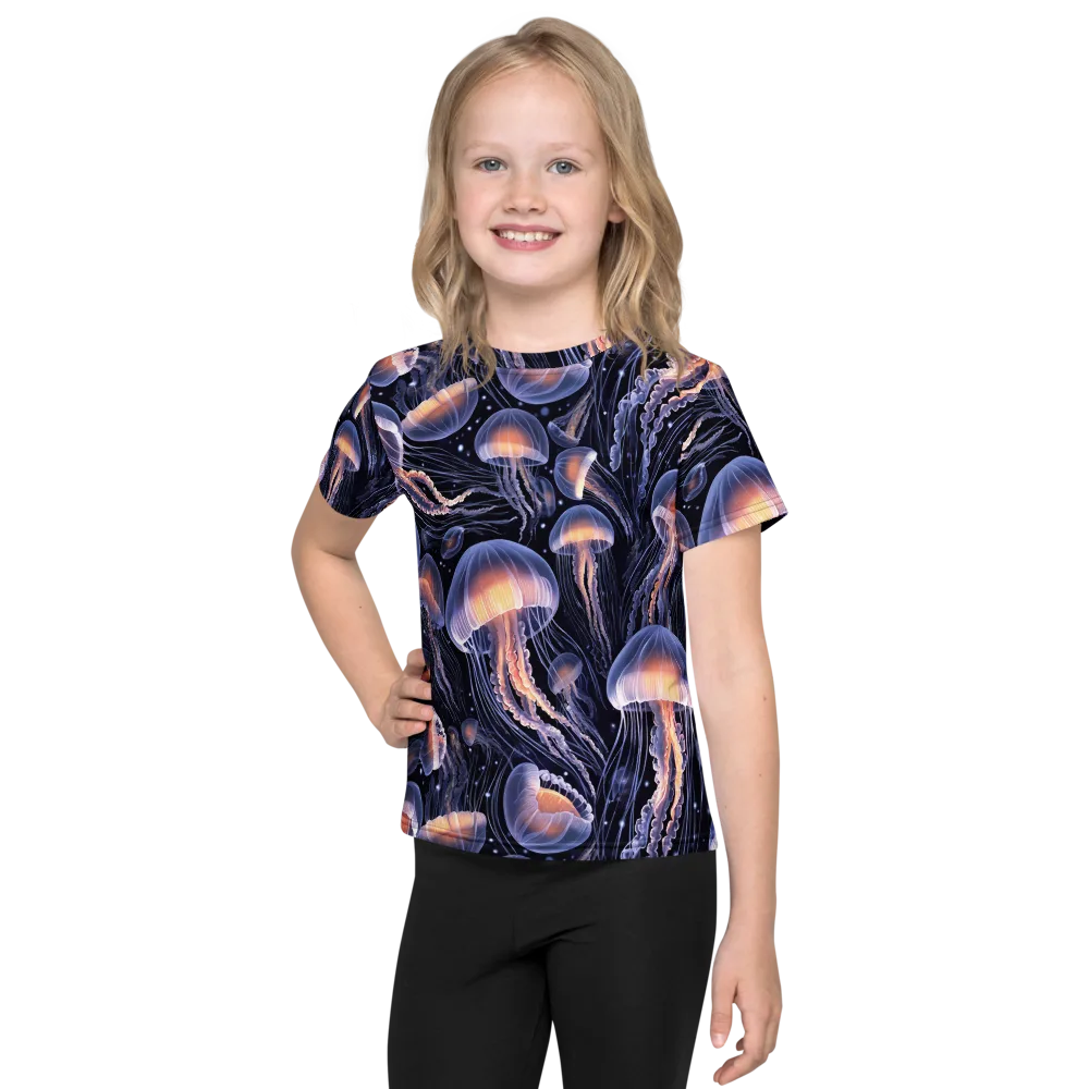 Bioluminescent Ballet on Kids Crew Neck T-Shirt — Front