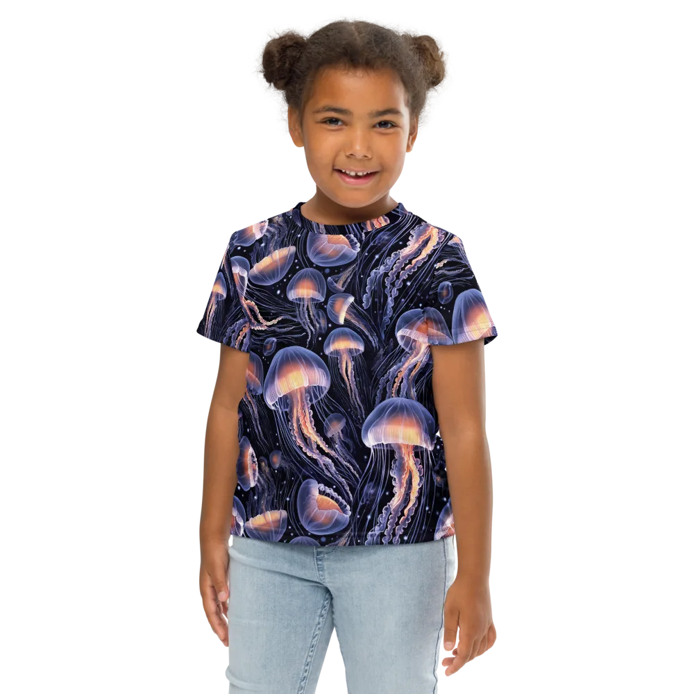 Bioluminescent Ballet on Kids Crew Neck T-Shirt — Front