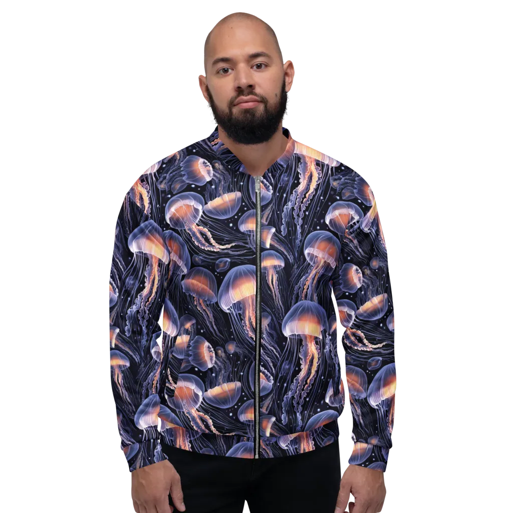 Bioluminescent Ballet on Bomber Jacket — Front