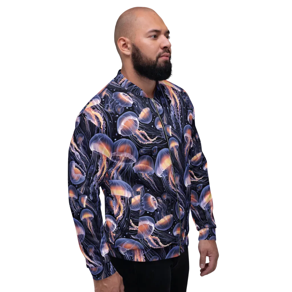 Bioluminescent Ballet on Bomber Jacket — Right