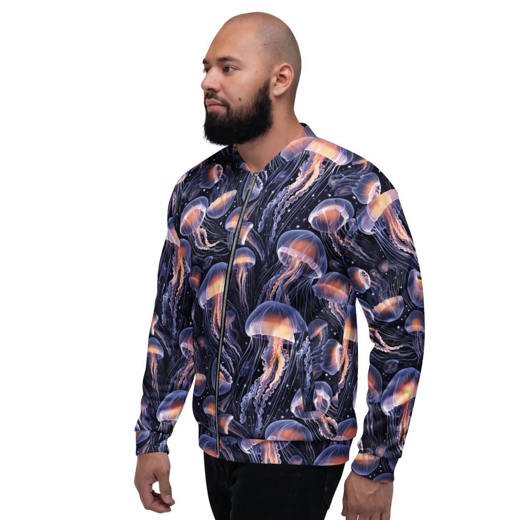 Bioluminescent Ballet on Bomber Jacket — Left