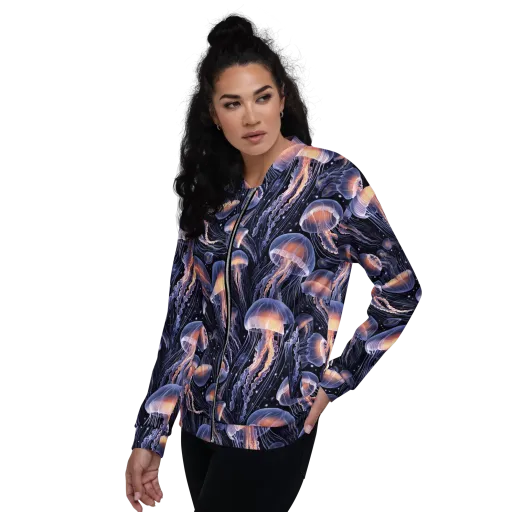 Bioluminescent Ballet on a Bomber Jacket