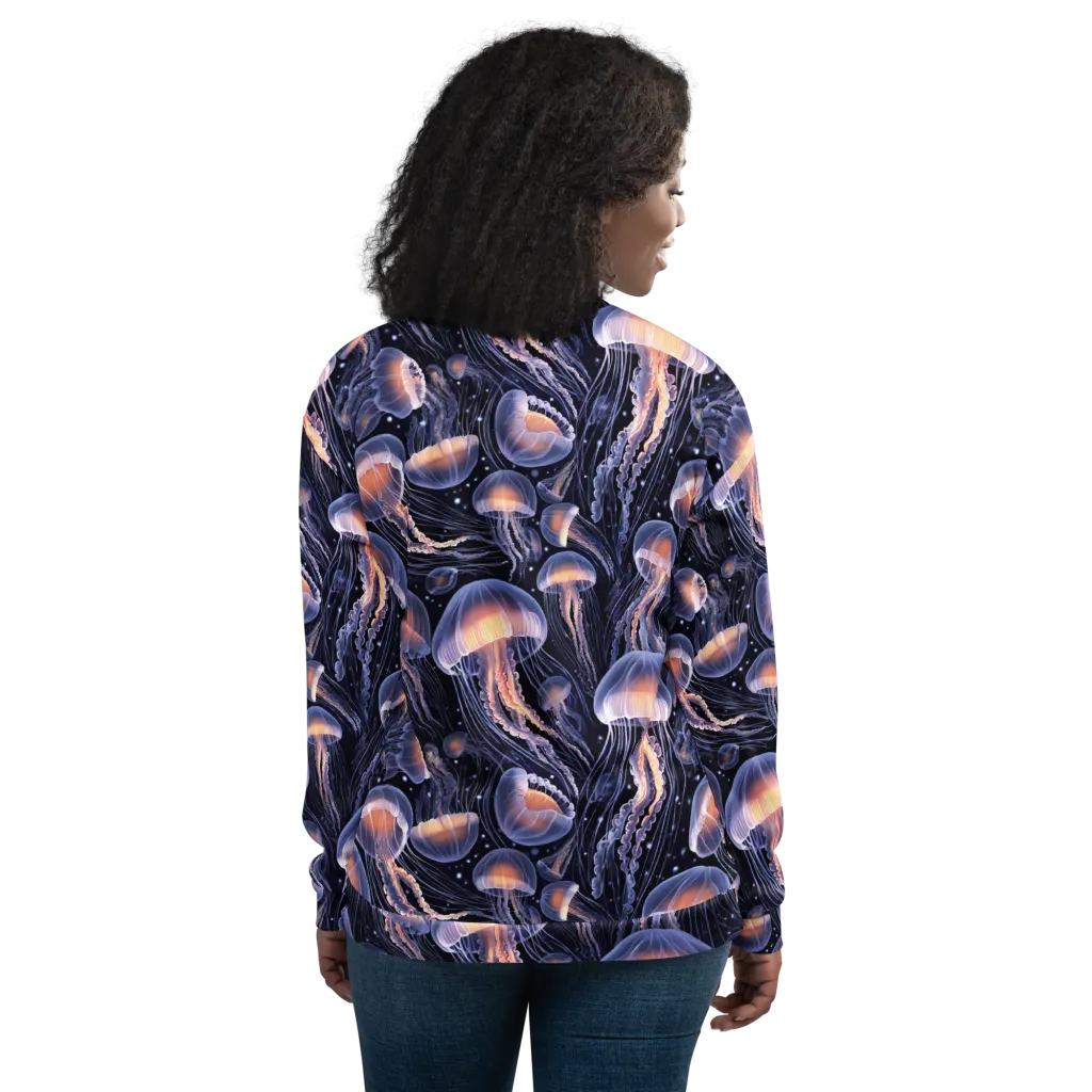 Bioluminescent Ballet on Bomber Jacket — Back