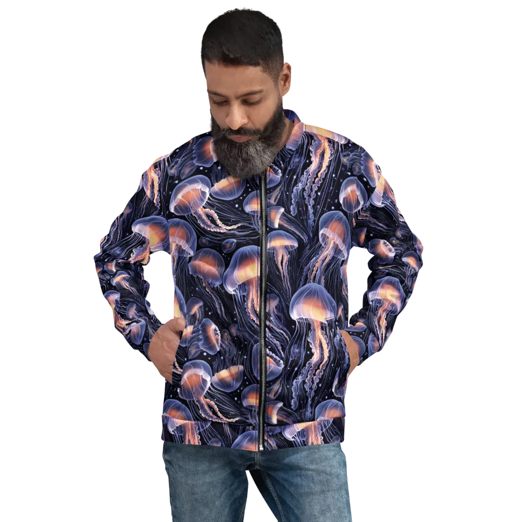 Bioluminescent Ballet on Bomber Jacket — Front