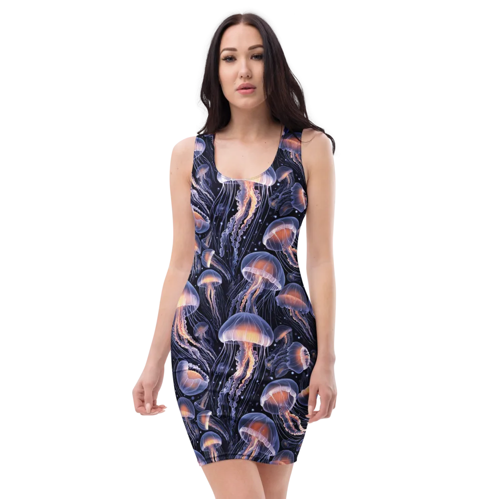 Bioluminescent Ballet on Bodycon Dress — Front