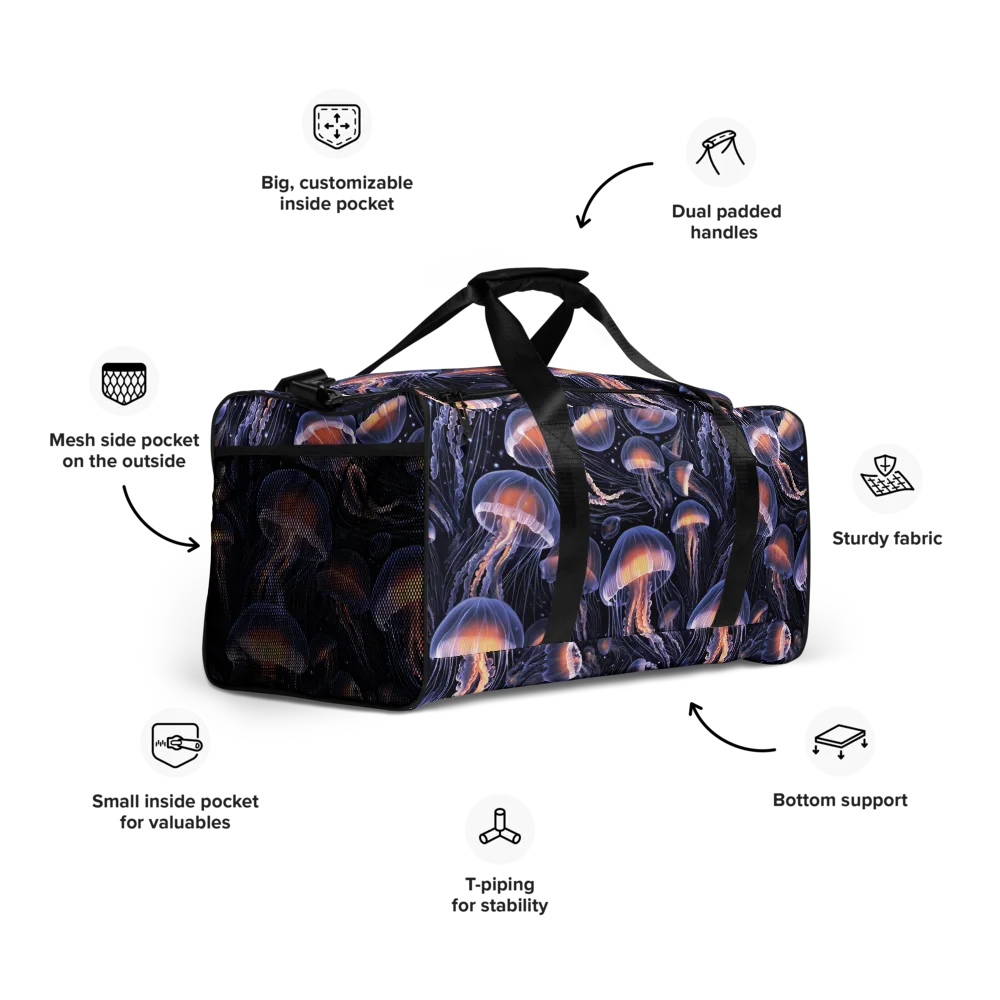 Bioluminescent Ballet on Duffle Bag — Right Front