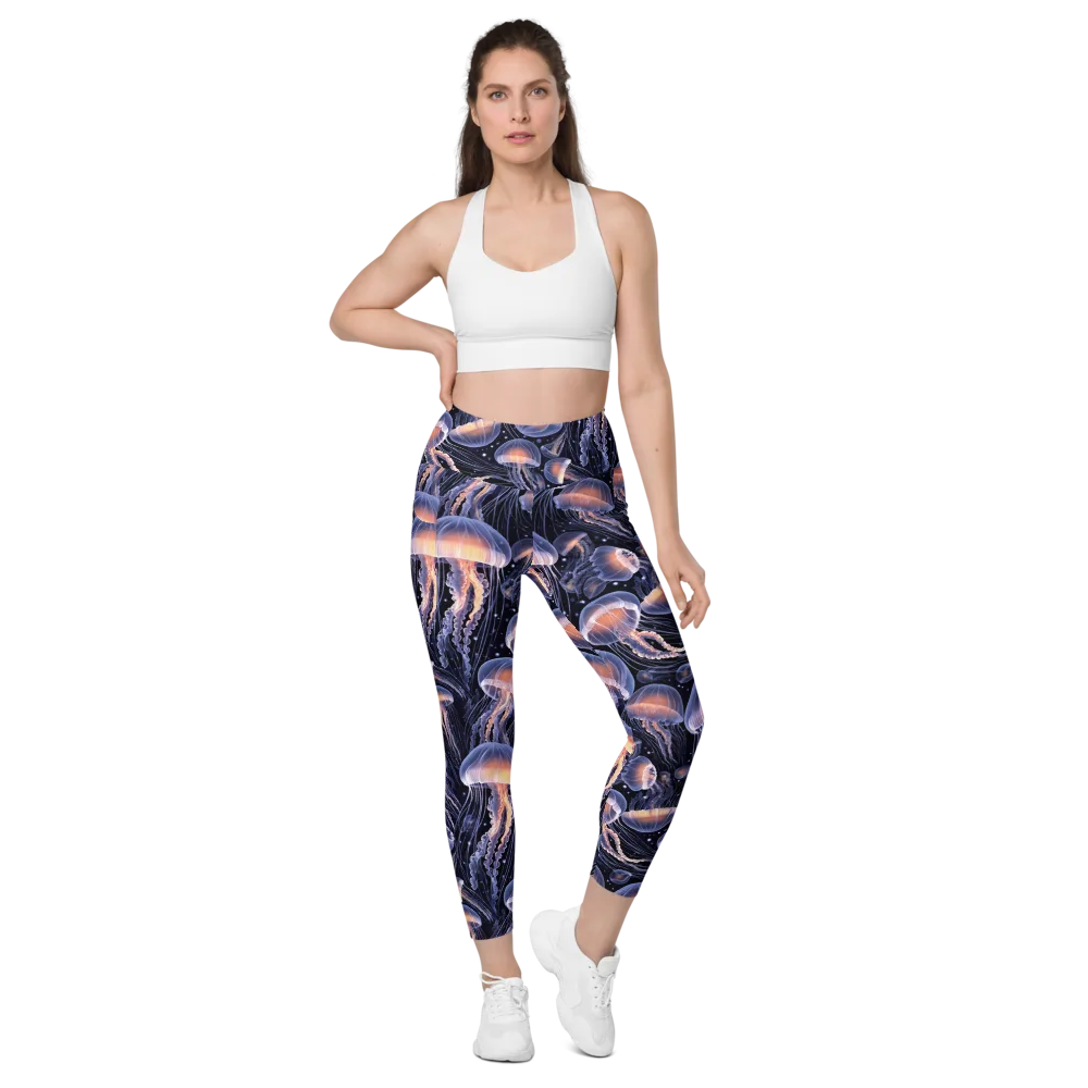Bioluminescent Ballet on Leggings with Pockets — Front