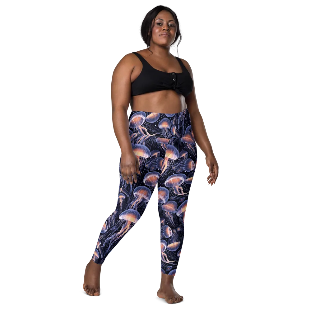 Bioluminescent Ballet on Leggings with Pockets — Front