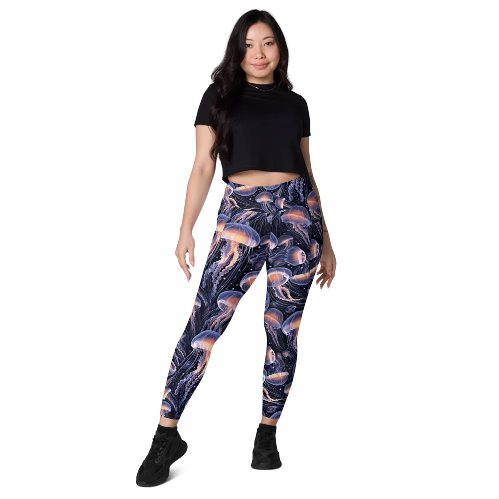 Bioluminescent Ballet on Leggings with Pockets — Front