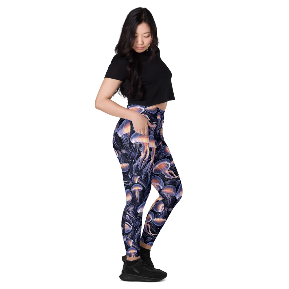 Bioluminescent Ballet on Leggings with Pockets — Right