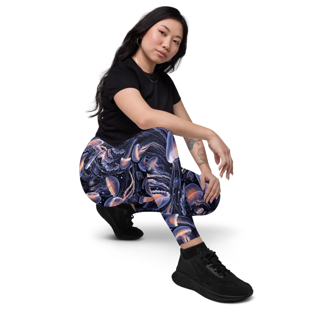Bioluminescent Ballet on Leggings with Pockets — Right Front