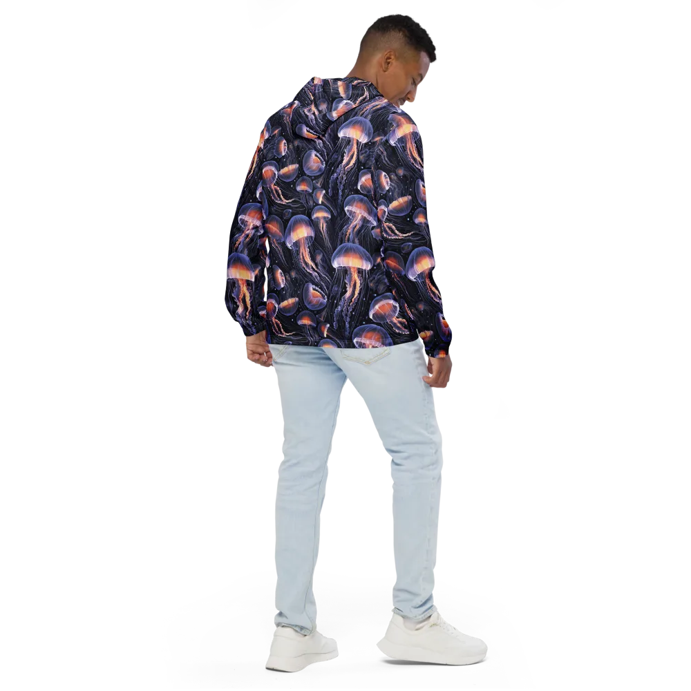 Bioluminescent Ballet on Men's Windbreaker — Back