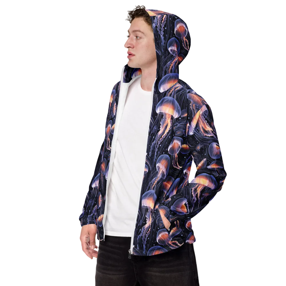 Bioluminescent Ballet on Men's Windbreaker — Left Front