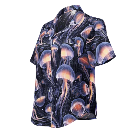 Bioluminescent Ballet on a Women's Short Sleeve Pajama Top