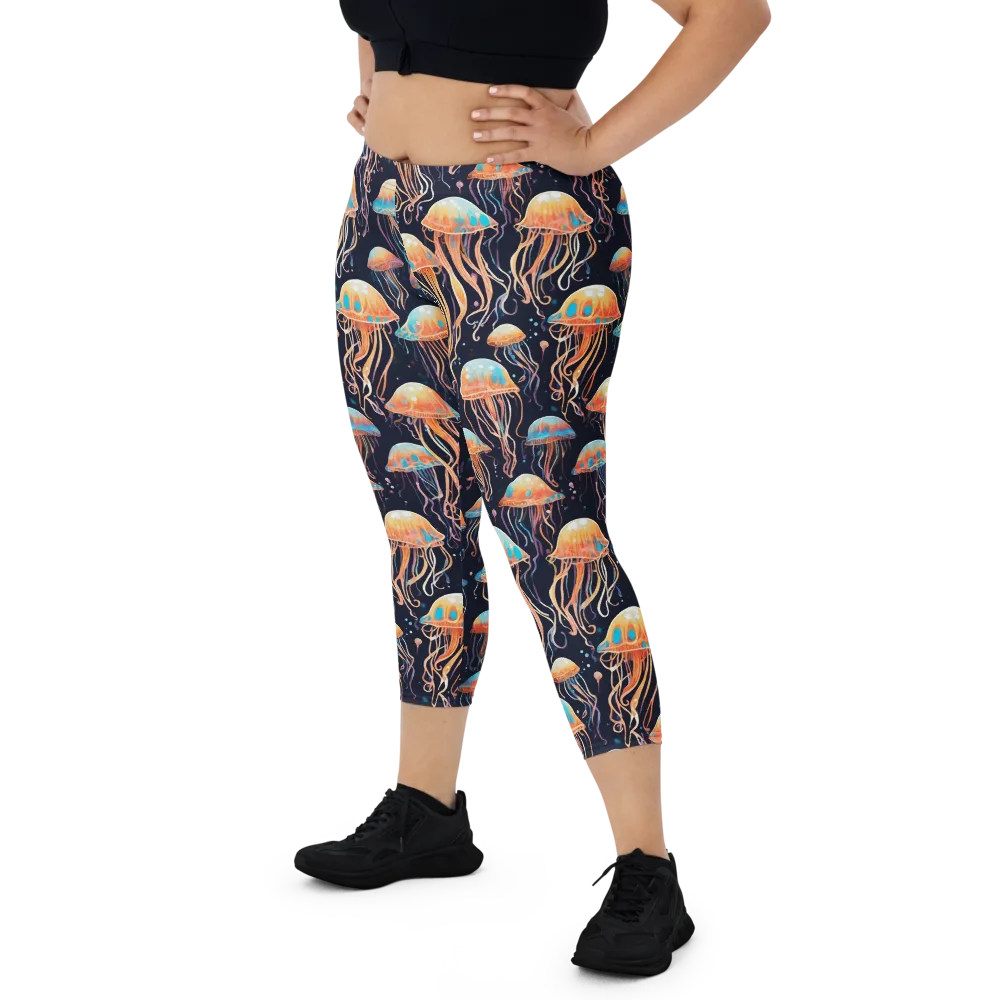 Luminous Current on Capri Leggings — Front