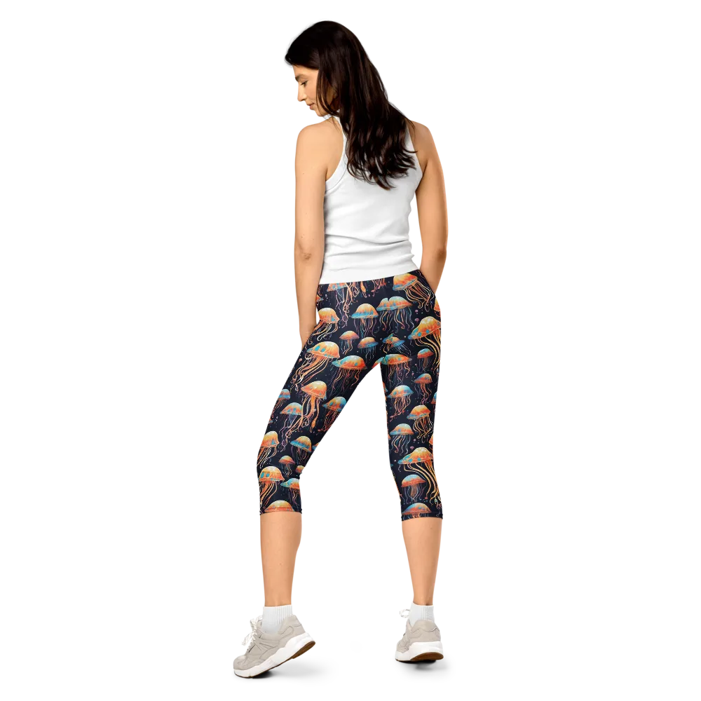 Luminous Current on Capri Leggings — Back