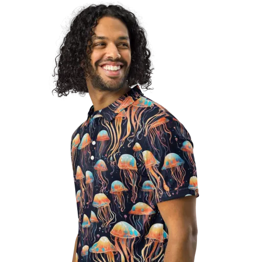Luminous Current on a Men's Slim Fit Polo Shirt