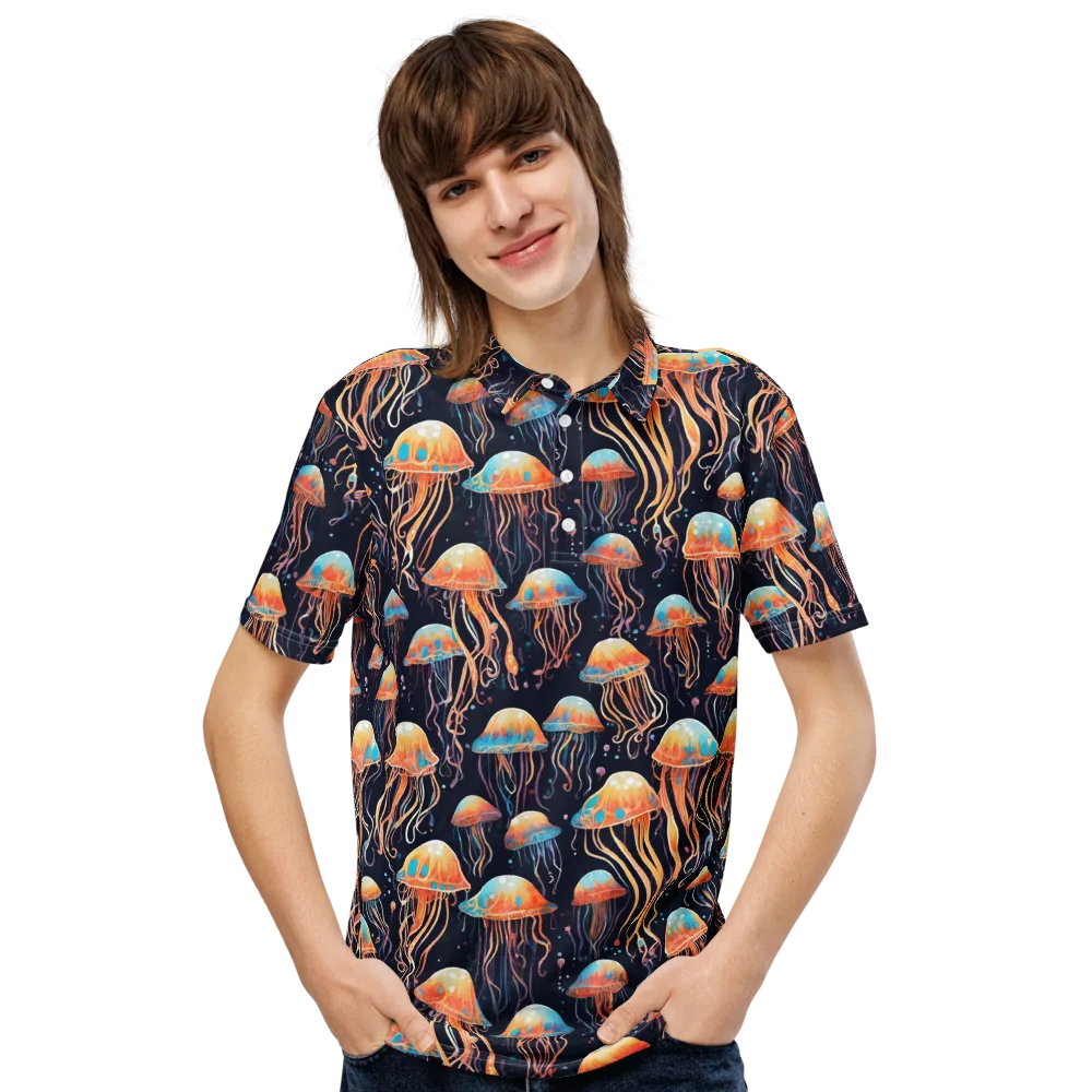 Luminous Current on Men's Slim Fit Polo Shirt — Front