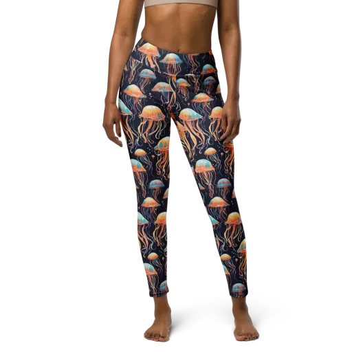 Luminous Current on a Yoga Leggings