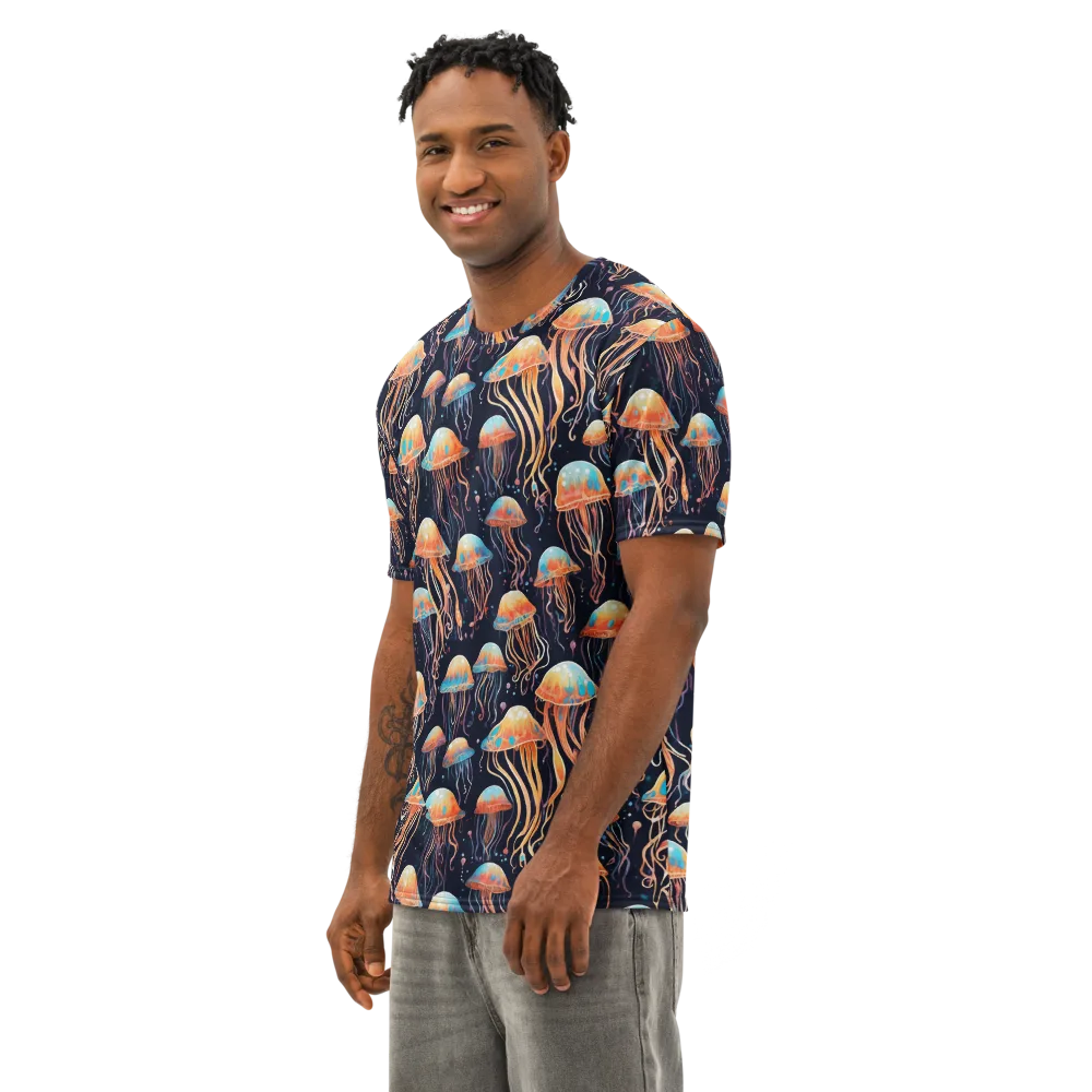 Luminous Current on Men's Cotton Crew Neck T-Shirt — Left Front